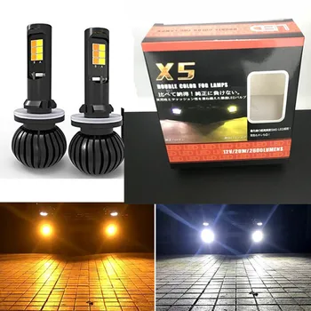 2PCS White golden Dual Color LED Fog Light Bulb H4 H7 H11 H8 H27 881 880 HB3 9005 HB4 9006 Front Fog Lamps 6000k Car styling
2PCS White golden Dual Color LED Fog Light Bulb H4 H7 H11 H8 H27 881 880 HB3 9005 HB4 9006 Front Fog Lamps 6000k Car styling
