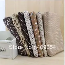 Booksew 7 Pieces/lot 50cmx50cm Vintage Brown Cotton Fabric Fat Quater Bundle Patchwork Fabric Tilda Cloth Quilting Tales(China)