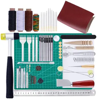 1Set Leather Craft Punch Tools Repair Kit Hand Stitching Working Sewing Waxed Thread Needles Ruler DIY Supplies
1Set Leather Craft Punch Tools Repair Kit Hand Stitching Working Sewing Waxed Thread Needles Ruler DIY Supplies