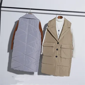 2018 New Autumn Solid Women Down Cotton Vest Lady Midi Long Sleeveless Cotton Jacket Big Size Winter Female Coat Outerwear WZ442
2018 New Autumn Solid Women Down Cotton Vest Lady Midi Long Sleeveless Cotton Jacket Big Size Winter Female Coat Outerwear WZ442