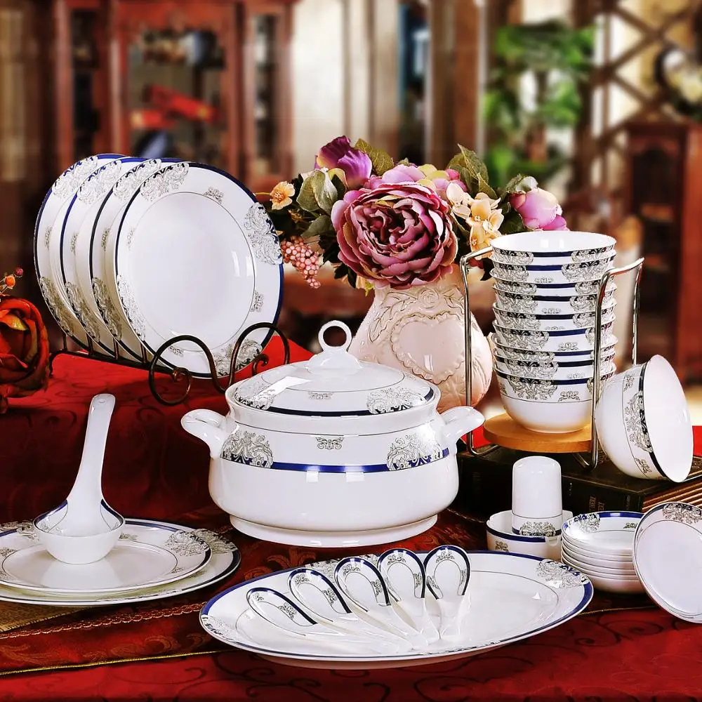 Jingdezhen pottery bowl set 56 authentic bone china tableware dishes set housewarming gift set
Jingdezhen pottery bowl set 56 authentic bone china tableware dishes set housewarming gift set