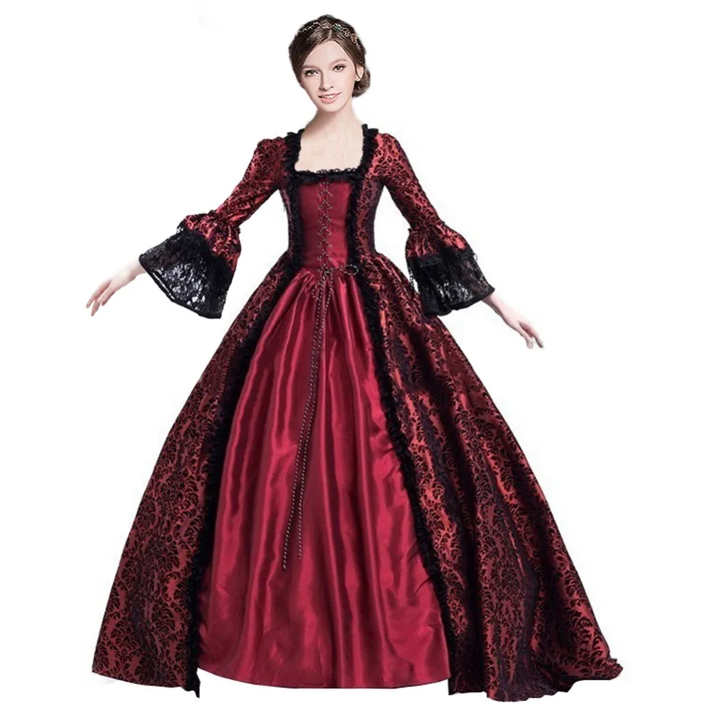 Medieval Gothic Victorian Costume Adult Women Retro Costume Renaissance Gothic Long-sleeved Wine Dress Halloween Costumes
Medieval Gothic Victorian Costume Adult Women Retro Costume Renaissance Gothic Long-sleeved Wine Dress Halloween Costumes