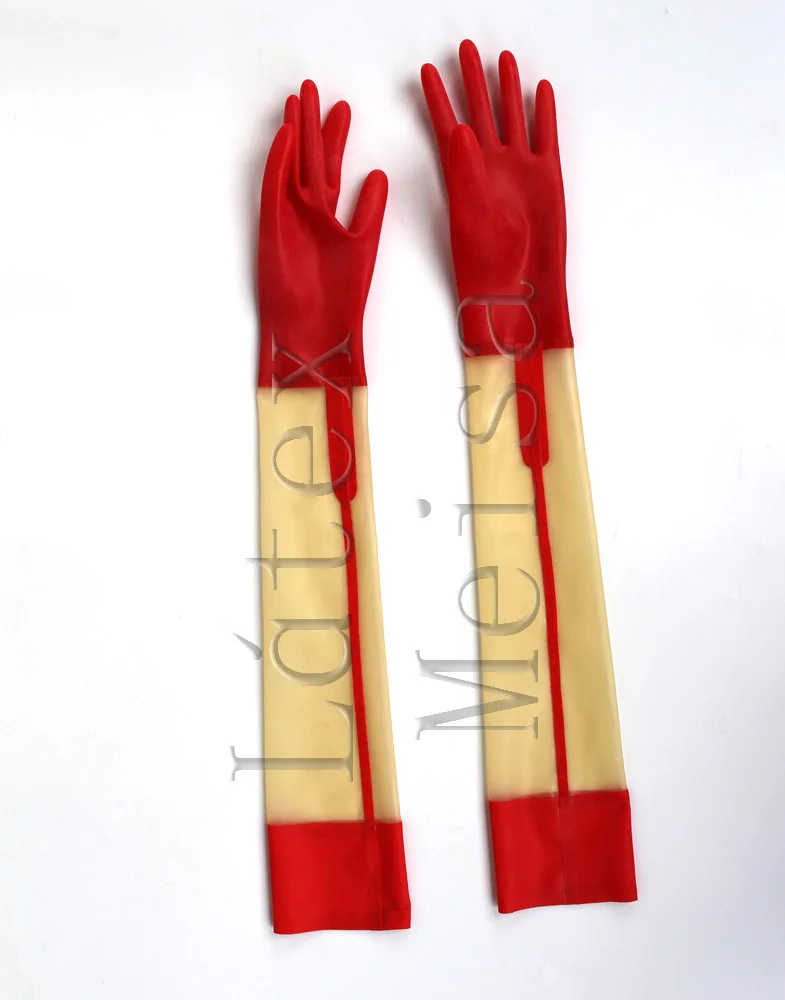 100% natural adult's Fetish long five finger gloves main in red and transparent colors
100% natural adult's Fetish long five finger gloves main in red and transparent colors