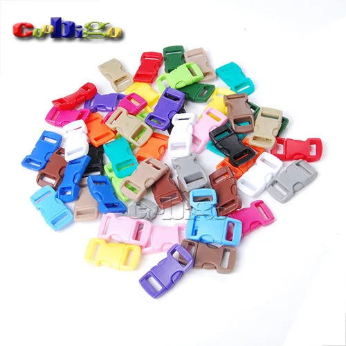 100pcs Parachute 550 Paracord Bracelet Colorful 3/8" Side Release Buckle Curved Pets Strap 10mm Webbing Outdoor Bag Parts
100pcs Parachute 550 Paracord Bracelet Colorful 3/8" Side Release Buckle Curved Pets Strap 10mm Webbing Outdoor Bag Parts