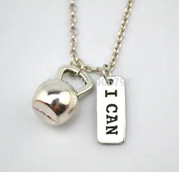 10pcs a lot beauty sports Kettle bell charm and I CAN charms Necklace,Fitness Weightlifting Gym necklace
10pcs a lot beauty sports Kettle bell charm and I CAN charms Necklace,Fitness Weightlifting Gym necklace