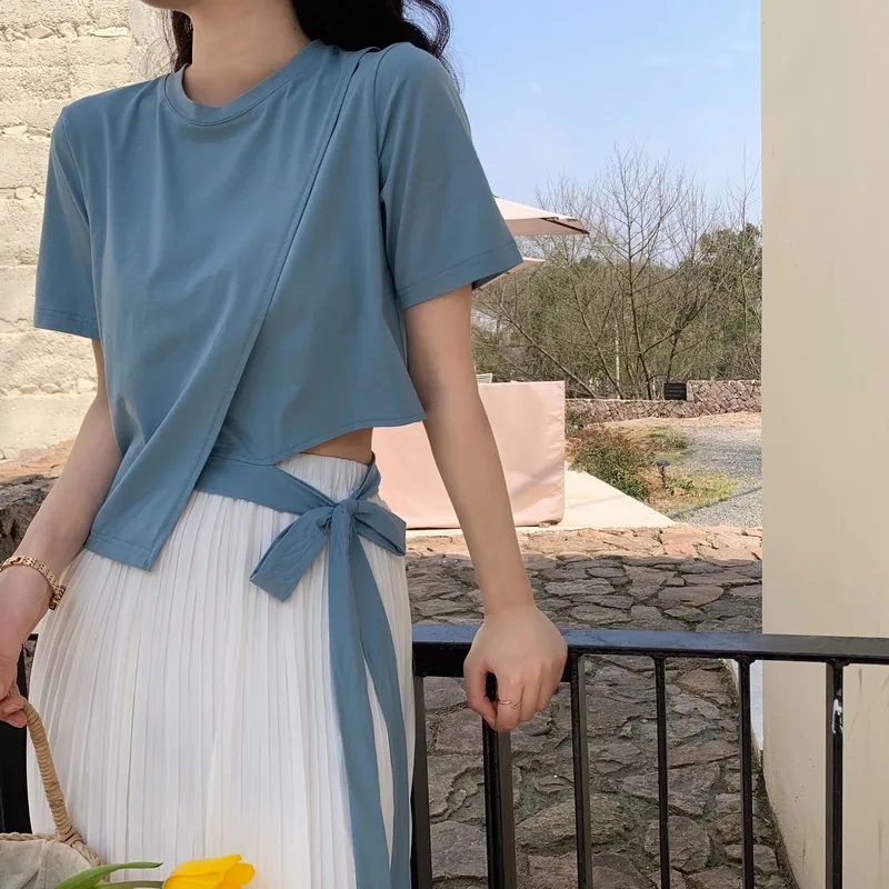 fashion brand casual bow white o-neck loose Korean ladies tops Women's Clothing summer style T-Shirts camisa feminina new hot
fashion brand casual bow white o-neck loose Korean ladies tops Women's Clothing summer style T-Shirts camisa feminina new hot