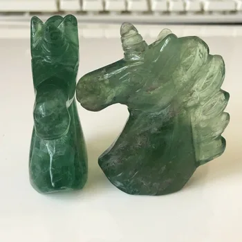 50mm Nature Crystal Green Fluorite Unicorn Carving Horse Head Skull Figurine
50mm Nature Crystal Green Fluorite Unicorn Carving Horse Head Skull Figurine
