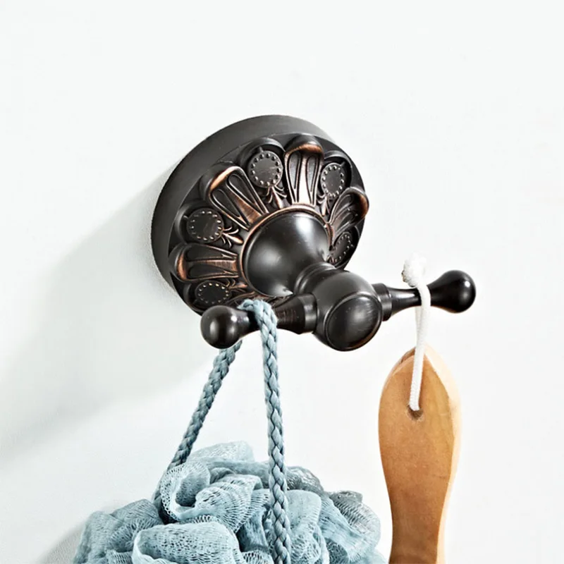 Black Bathroom Hook Vintage Bronze Wall Mounted Robe Hooks Luxury Bathroom Double Coat Hook Shelf Cloth Towel Hanging Creative
Black Bathroom Hook Vintage Bronze Wall Mounted Robe Hooks Luxury Bathroom Double Coat Hook Shelf Cloth Towel Hanging Creative