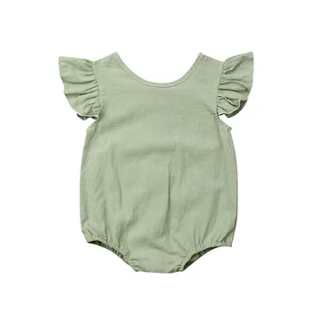 Summer Infant Baby Girl Kid Bodysuit Ruffle Feifei Sleeve Solid Color Single Breasted Sunsuit Clothes One Pieces
Summer Infant Baby Girl Kid Bodysuit Ruffle Feifei Sleeve Solid Color Single Breasted Sunsuit Clothes One Pieces