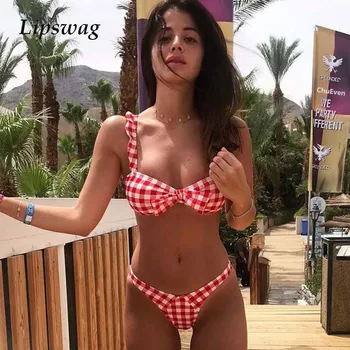 women Plaid bow brazilian bikini swimsuit sexy push up bikini set swimwear femme low waist bathing suit beach wear biquini mujer
women Plaid bow brazilian bikini swimsuit sexy push up bikini set swimwear femme low waist bathing suit beach wear biquini mujer