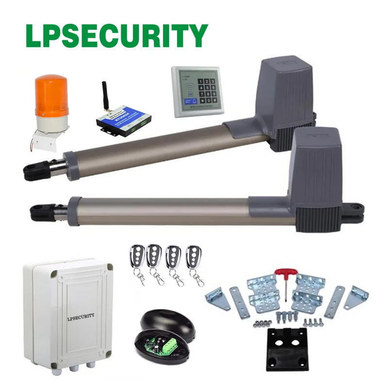 LPSECURITY intensive use 300kg automatic swing gate opener motor operator linear actuators with 4 remote controls
LPSECURITY intensive use 300kg automatic swing gate opener motor operator linear actuators with 4 remote controls