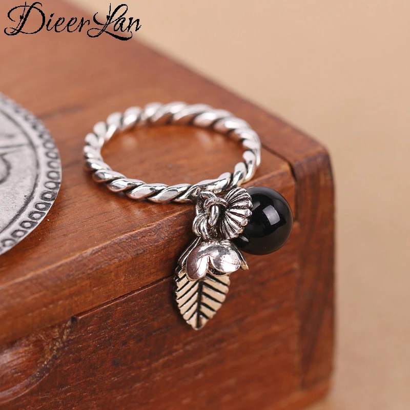 DIEERLAN Retro S925 Sterling Silver Leaf Bead Rings for Women Fashion Adjustable Size Ring Christmas Gifts Party Jewelry Anillos
DIEERLAN Retro S925 Sterling Silver Leaf Bead Rings for Women Fashion Adjustable Size Ring Christmas Gifts Party Jewelry Anillos