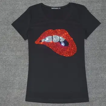 Plus size 4XL! Women Short Sleeve T-Shirt Diamond Lip Large Red Lips Sequins cotton o-neck t-shirt tops
Plus size 4XL! Women Short Sleeve T-Shirt Diamond Lip Large Red Lips Sequins cotton o-neck t-shirt tops