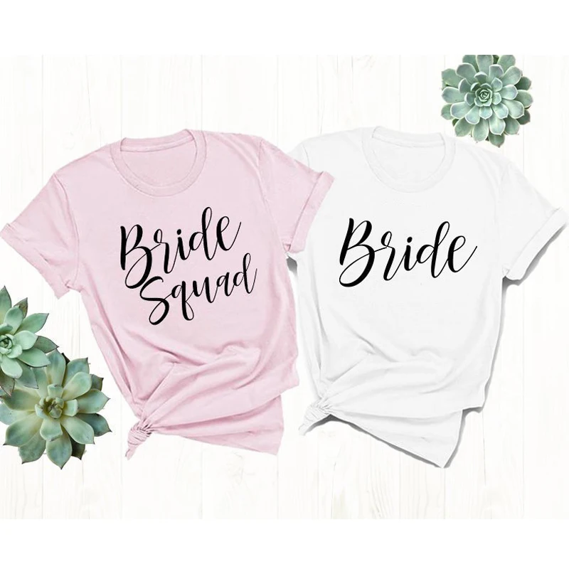 Tshirt Cute Summer Lady Crew Neck Graphic Cotton Tee Shirt Top Bride Squad Letter Print T-shirt Trendy Bachelorette Party
Tshirt Cute Summer Lady Crew Neck Graphic Cotton Tee Shirt Top Bride Squad Letter Print T-shirt Trendy Bachelorette Party