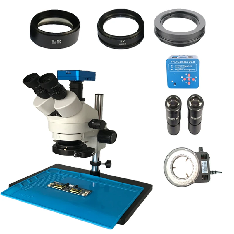 3.5X-90X Simul-focal Trinocular Stereo Microscope 2K 21MP HDMI USB Digital Video Microscope Camera smartphone pcb repair tools
3.5X-90X Simul-focal Trinocular Stereo Microscope 2K 21MP HDMI USB Digital Video Microscope Camera smartphone pcb repair tools