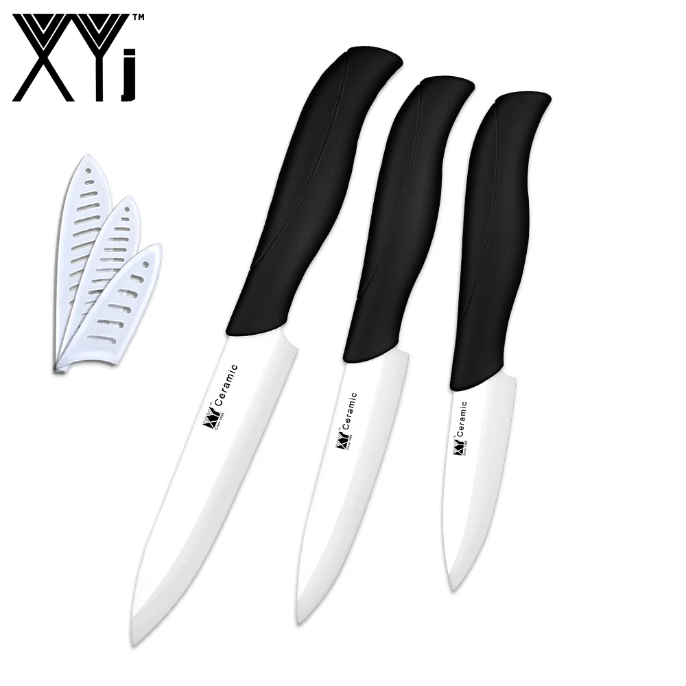 

XYj Kitchen Ceramic Knife Sets 3" Paring 4" Utility 5"Slicer Cooking Ceramic Knives Sharp Blade Comfortable Handle Chefs Tools