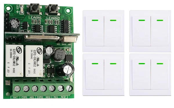 Individual learning code DC9V 12V 24V 10A 2CH digital Remote Control Switch Receiver Wall Transmitter Wireless Power Switch
Individual learning code DC9V 12V 24V 10A 2CH digital Remote Control Switch Receiver Wall Transmitter Wireless Power Switch