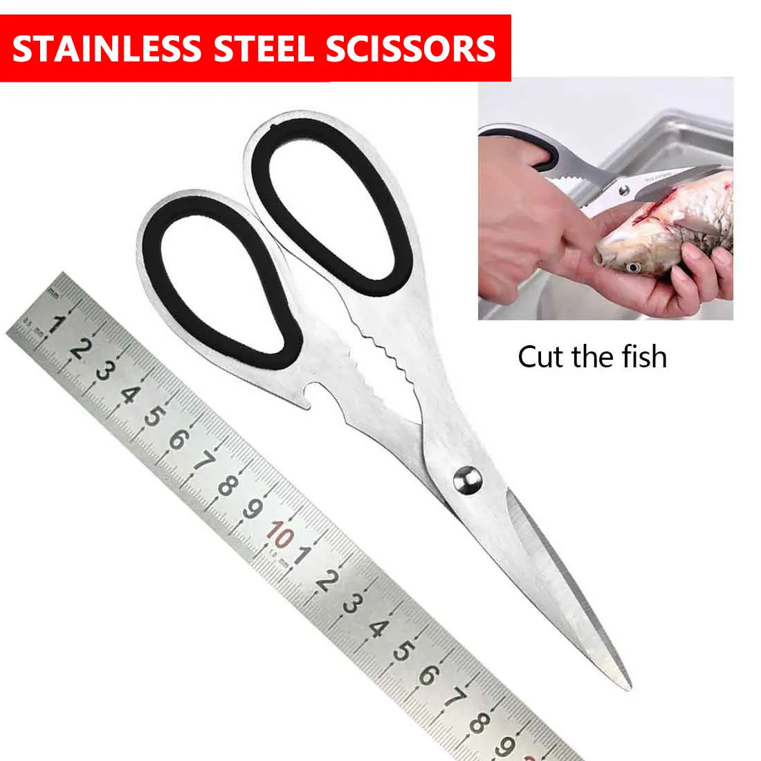 New Shears Tool Home Kitchen Scissors Stainless Steel for Chicken Poultry Fish Meat Vegetables Herbs BBQ
New Shears Tool Home Kitchen Scissors Stainless Steel for Chicken Poultry Fish Meat Vegetables Herbs BBQ