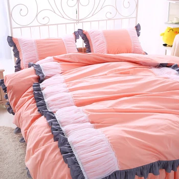 Korean Princess Style Lace Lace Solid Color Design Duvet Cover Bed Sheet Set 100% Cotton Pink/Blue/Light Grey/Purple Bedding Set
Korean Princess Style Lace Lace Solid Color Design Duvet Cover Bed Sheet Set 100% Cotton Pink/Blue/Light Grey/Purple Bedding Set