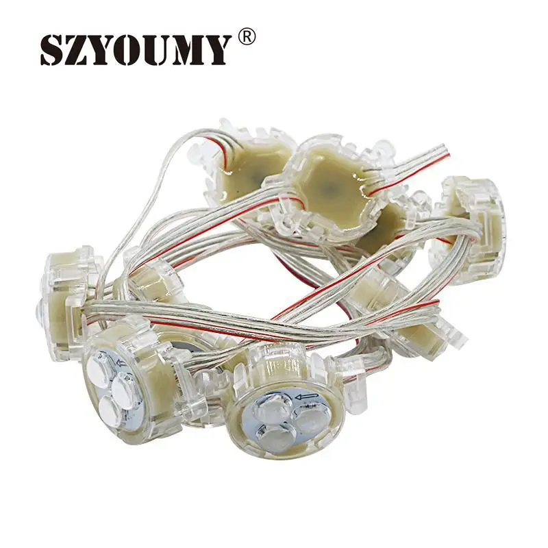 SZYOUMY 3 Leds DC12V WS2811 IC 30mm Diameter Transparent Cover 5050 RGB Led Pixel Module Full Color led Point Waterproof IP68
SZYOUMY 3 Leds DC12V WS2811 IC 30mm Diameter Transparent Cover 5050 RGB Led Pixel Module Full Color led Point Waterproof IP68