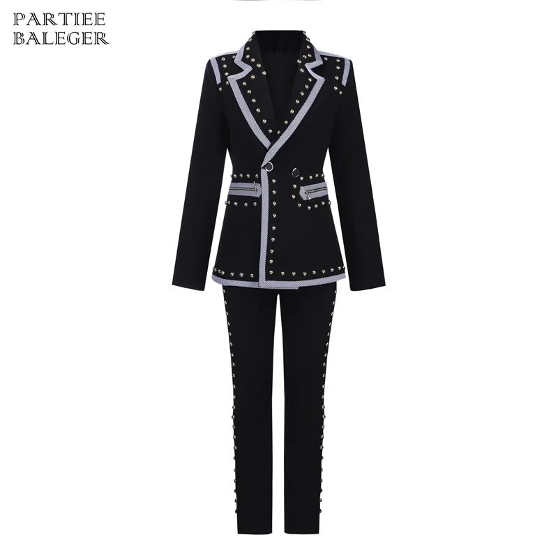 2019 New Arrival Luxe Rivet Design Zipper Pocket Embellished Long Sleeves Turn-down Collar Celebrity Party Two Pieces Women Suit
2019 New Arrival Luxe Rivet Design Zipper Pocket Embellished Long Sleeves Turn-down Collar Celebrity Party Two Pieces Women Suit