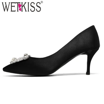 WETKISS Autumn Thin High Heels Women Pumps Pointed Toe Crystal Satin Footwear Shallow Party Female Pumps Rubber Shoes Womwn 2018
WETKISS Autumn Thin High Heels Women Pumps Pointed Toe Crystal Satin Footwear Shallow Party Female Pumps Rubber Shoes Womwn 2018