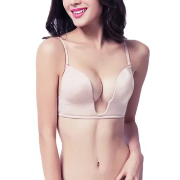 Sexy Satin invisible Plunge Bra Women Deep U Backless Bras Push Up Seamless Brassiere Underwear
Sexy Satin invisible Plunge Bra Women Deep U Backless Bras Push Up Seamless Brassiere Underwear