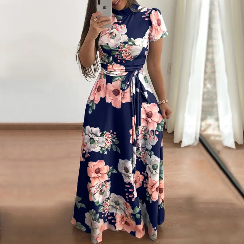Women Summer Dress 2019 Casual Short Sleeve Floral Print Long Dresses Boho Maxi Dress Plus Size Bandage Elegant Vestido
Women Summer Dress 2019 Casual Short Sleeve Floral Print Long Dresses Boho Maxi Dress Plus Size Bandage Elegant Vestido