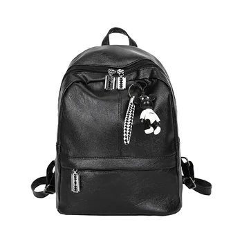 College style young girls casual schoolbag 2018 new minimalist black PU material backpack women's double shoulder travel bag
College style young girls casual schoolbag 2018 new minimalist black PU material backpack women's double shoulder travel bag