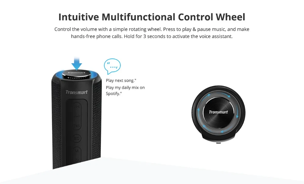 Tronsmart T6 Plus haut-parleur Bluetooth 40W haut-parleurs portables Colums barre de son basse profonde avec IPX6 étanche, TWS, pour Siri, SoundPulse Tronsmart T6 Plus haut-parleur Bluetooth 40W haut-parleurs portables Colums barre de son basse profonde avec IPX6 étanche, TWS, pour Siri, SoundPulse