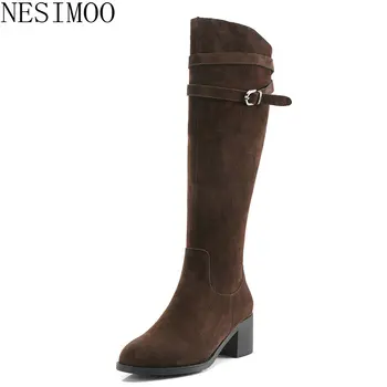 NESIMOO 2019 Fashion Women Square Med Heel Genuine Leather Round Toe Simple Fashion Solid All Match Ladies Shoes Size 34-40
NESIMOO 2019 Fashion Women Square Med Heel Genuine Leather Round Toe Simple Fashion Solid All Match Ladies Shoes Size 34-40