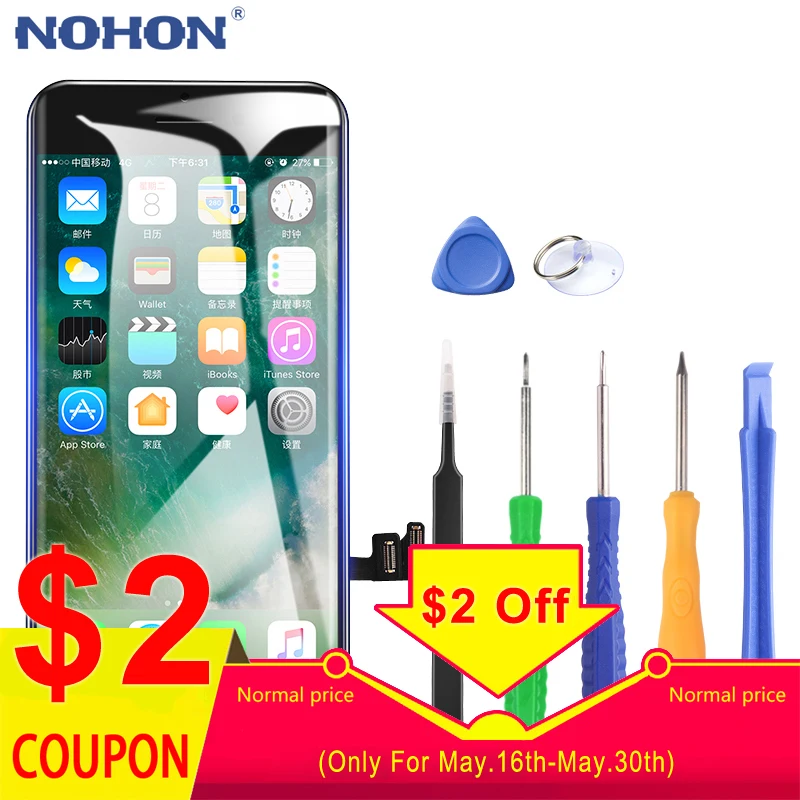 NOHON LCD Display Touch Screen 3D Digitizer Assembly Replacement For iPhone 6 6S 7 Mobile Phone LCDs Panel Free Repair Tools
NOHON LCD Display Touch Screen 3D Digitizer Assembly Replacement For iPhone 6 6S 7 Mobile Phone LCDs Panel Free Repair Tools