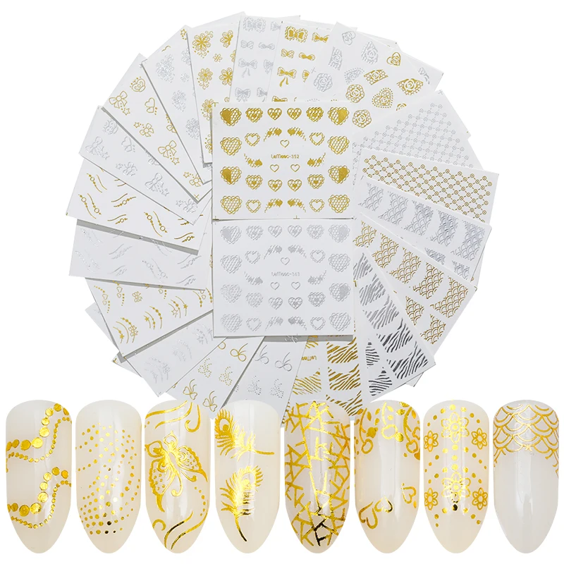 LEMOOC Gold Silver Nail Stickers Flower Heart Designs Water Decals For Nails Transfer Nail Stickers Manicure Nail Art Decoration
LEMOOC Gold Silver Nail Stickers Flower Heart Designs Water Decals For Nails Transfer Nail Stickers Manicure Nail Art Decoration