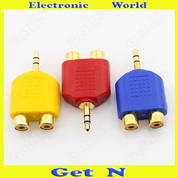 10pcs Gilded Multicolor Audio Adapter Connector Converting 3.5mm Stereo Male to Dual RCA Female
10pcs Gilded Multicolor Audio Adapter Connector Converting 3.5mm Stereo Male to Dual RCA Female
