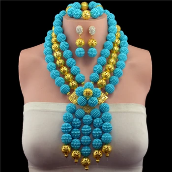 New Genuine Plastic Pearl Ball Beads Necklace Jewelry Nigerian Wedding African Beads Jewelry Set lake blue Beads Designs
New Genuine Plastic Pearl Ball Beads Necklace Jewelry Nigerian Wedding African Beads Jewelry Set lake blue Beads Designs