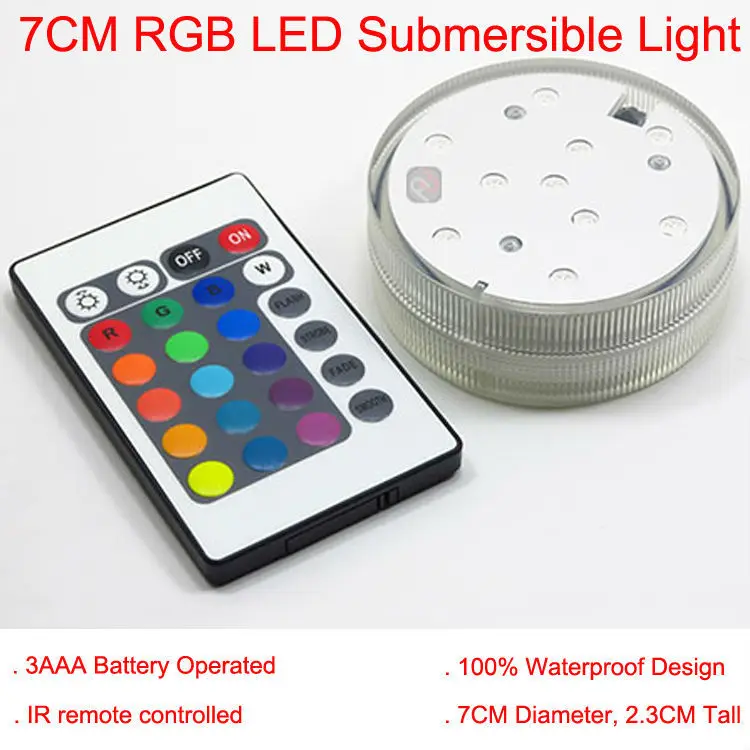 3AAA Battery Operated IR Remote Controlled 10 Multicolors SMD LED Vase Light,Submersible Led Light,Waterproof Floralyte Light
3AAA Battery Operated IR Remote Controlled 10 Multicolors SMD LED Vase Light,Submersible Led Light,Waterproof Floralyte Light