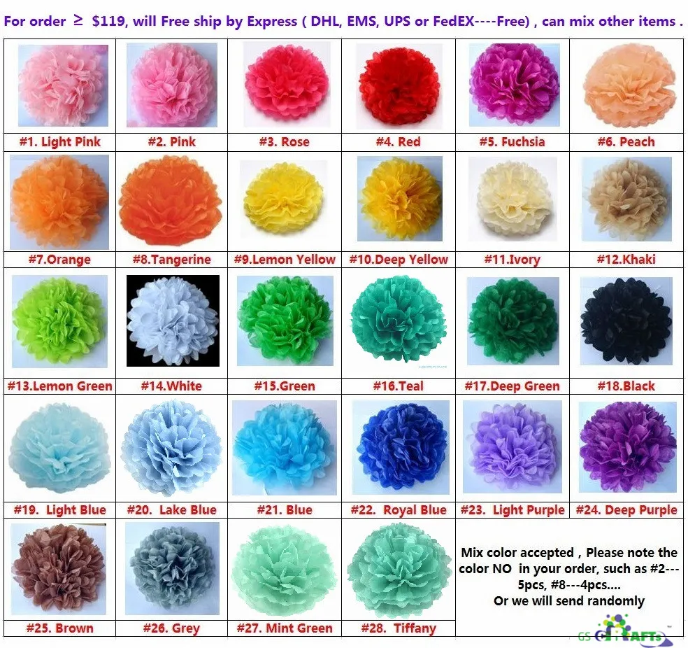 10Pcs Tissue Paper Pompoms Pom Poms Flower Balls Fluffy Wedding Party ZH