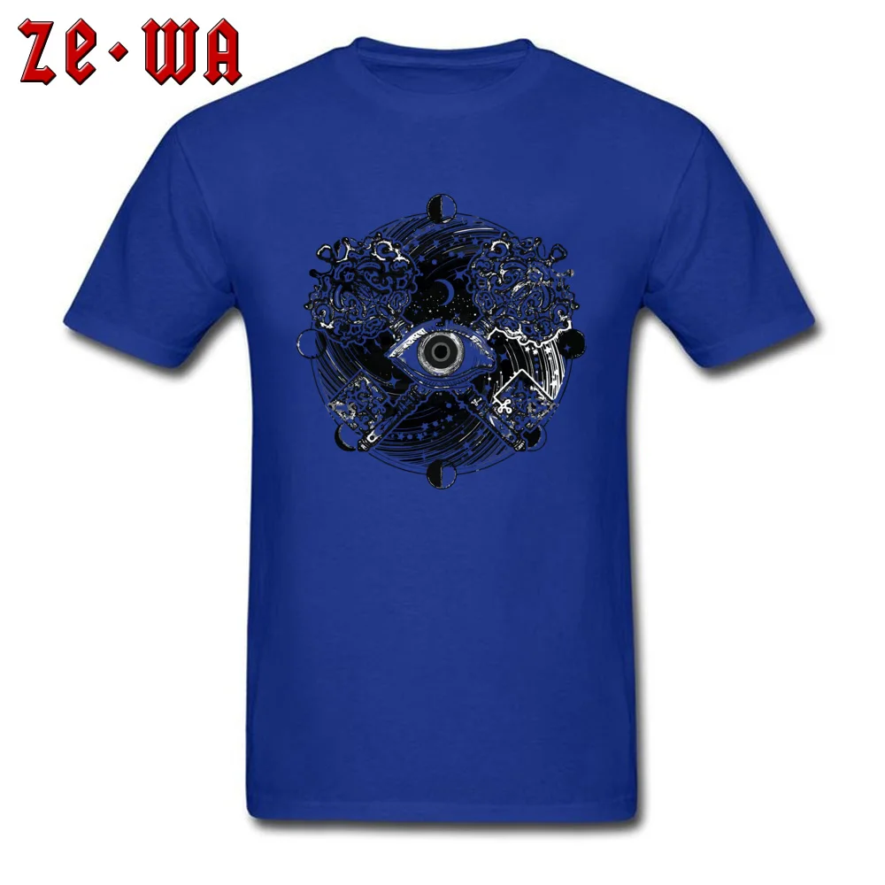 Freemasonry Eye of Providence Tops Shirts Special Crewneck Custom Short Sleeve 100% Cotton Men T-Shirt Group Top T-shirts Freemasonry Eye of Providence blue