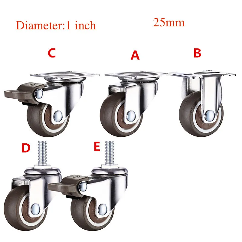 4 Pcs 1''/25mm TPE ultra quiet rubber wheel bearing 60kg brake cabinet furniture casters brake wheel with screw
4 Pcs 1''/25mm TPE ultra quiet rubber wheel bearing 60kg brake cabinet furniture casters brake wheel with screw