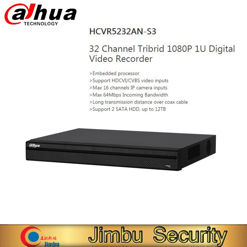 Dahua Video recorder 1080P HCVR HCVR5232AN-S3 32ch Support HDCVI/CVBS video inputs Max 64Mbps Incoming Bandwidth
Dahua Video recorder 1080P HCVR HCVR5232AN-S3 32ch Support HDCVI/CVBS video inputs Max 64Mbps Incoming Bandwidth