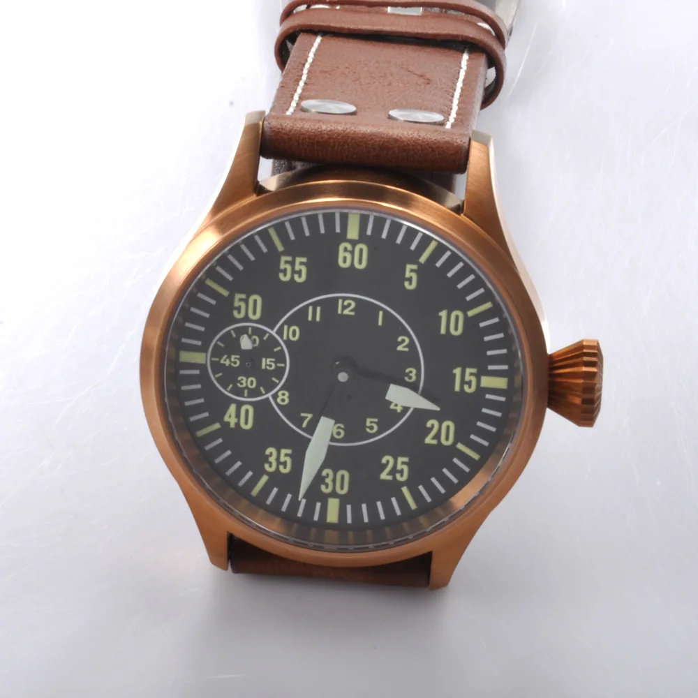 43mm Debert Watch Fashion Bronze Case Luminous Mens hand winding Mechanical WATCH Seagull 6497 Sapphire Glass casual
43mm Debert Watch Fashion Bronze Case Luminous Mens hand winding Mechanical WATCH Seagull 6497 Sapphire Glass casual