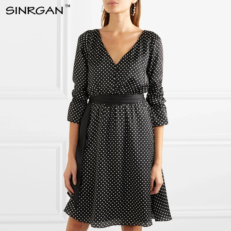 SINRGAN Women casual dress 2019 autumn winter popular Dot printing dresss o-neck A-line Knee-Length club party dress vestidos
SINRGAN Women casual dress 2019 autumn winter popular Dot printing dresss o-neck A-line Knee-Length club party dress vestidos