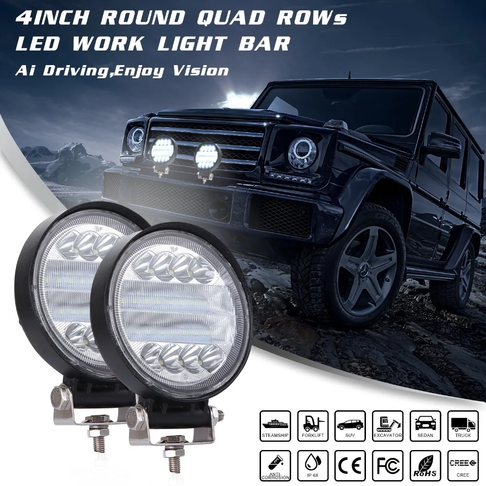 iSincer 4 Inch 72W Round LED Work Light Spot Driving Lamp Headlight for Trucks SUV Offroad Car 4x4 Fog Light Bar 12V 24V Led Bar
iSincer 4 Inch 72W Round LED Work Light Spot Driving Lamp Headlight for Trucks SUV Offroad Car 4x4 Fog Light Bar 12V 24V Led Bar
