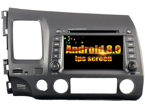 Фото Android 8 0 ips экран авто стерео Мультимедиа для HONDA CIVIC 2006-2011 Автомобильный dvd-плеер gps