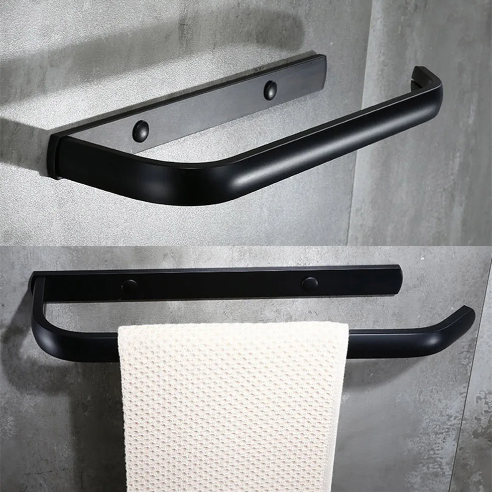 Solid Space Aluminum Black Matte Wall Mounted Towel Bar Towel Rack Fashion Single Towel Ring Hook Bathroom Accessories
Solid Space Aluminum Black Matte Wall Mounted Towel Bar Towel Rack Fashion Single Towel Ring Hook Bathroom Accessories
