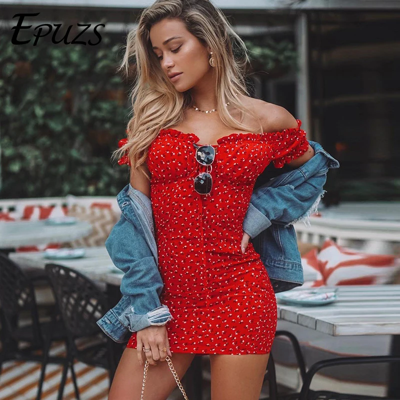 Summer Dress 2019 Sexy Off Shoulder Bodycon Mini Dress Vintage boho dress lace up red Floral Beach Dress elegant Ladies Dresses
Summer Dress 2019 Sexy Off Shoulder Bodycon Mini Dress Vintage boho dress lace up red Floral Beach Dress elegant Ladies Dresses