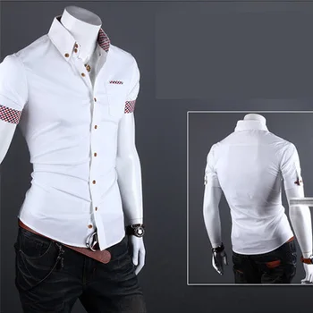 Men'S Fashion Men Paid Shirt Fancy Stitching Tide Slim Square Collar Dress Short-Sleeved Male Brand Shirt 9019
Men'S Fashion Men Paid Shirt Fancy Stitching Tide Slim Square Collar Dress Short-Sleeved Male Brand Shirt 9019