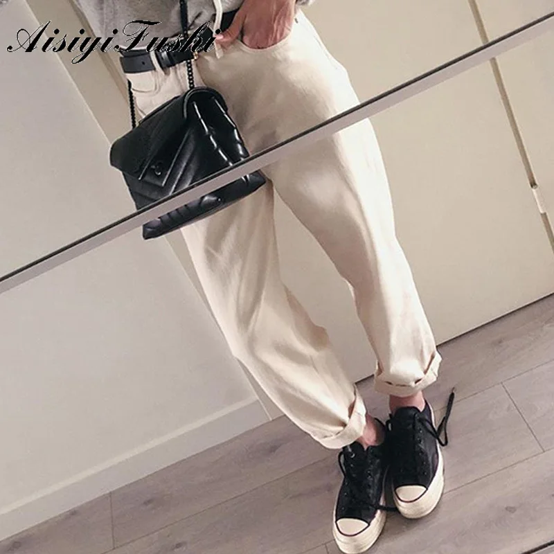 Aisiyifushi Vintage Ladies Boyfriend Jeans for Women Mom High Wasted Pants Women White Jeans Pants Baggy Denim Pants Womens 2019
Aisiyifushi Vintage Ladies Boyfriend Jeans for Women Mom High Wasted Pants Women White Jeans Pants Baggy Denim Pants Womens 2019