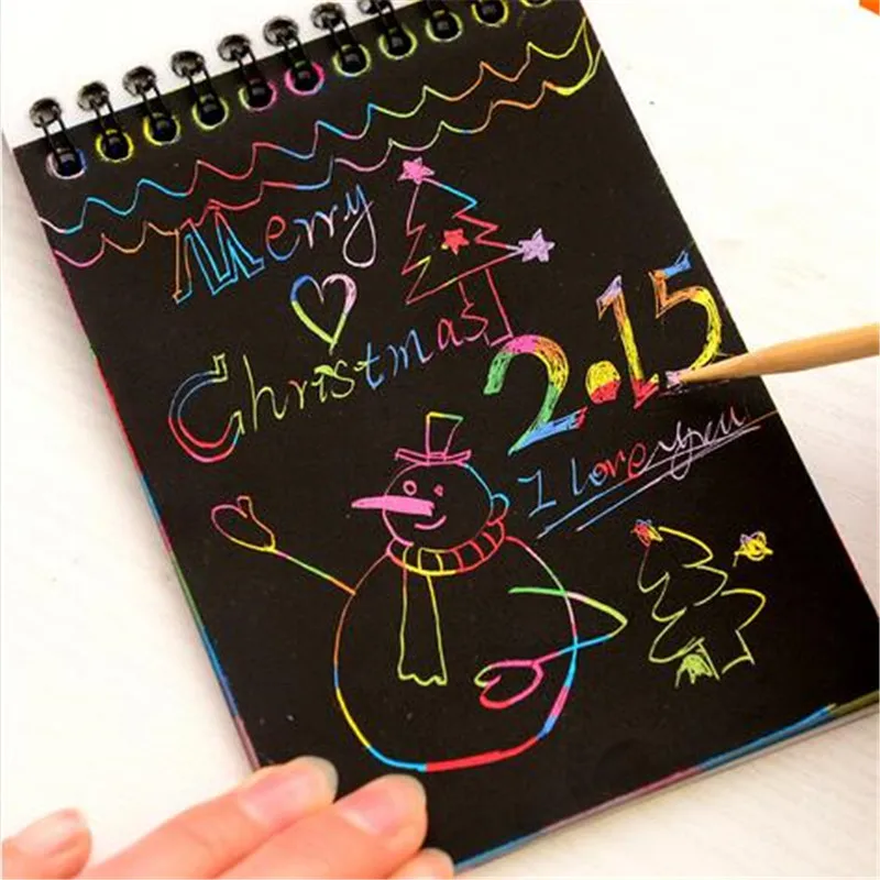 2pcs wonderful color Scratch note Black cardboard Creative DIY draw sketch notes for kids toy notebook School Supplies
2pcs wonderful color Scratch note Black cardboard Creative DIY draw sketch notes for kids toy notebook School Supplies