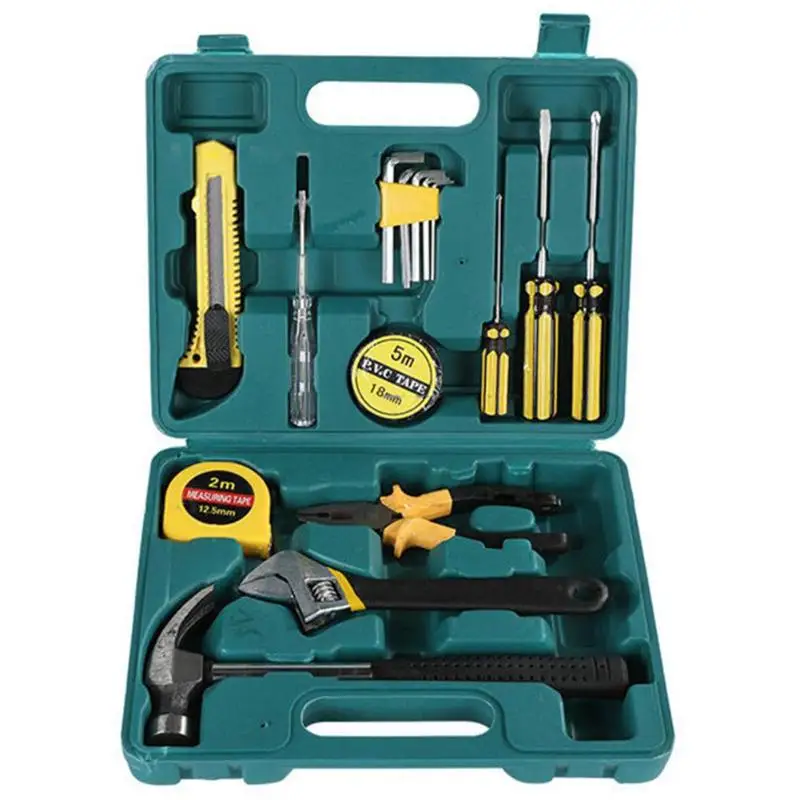 

16pcs/set Manual Hardware Tool Kit Screwdriver+Knife+Pliers+Toolbox+Test Pen with Plastic Toolbox Storage Case Repair Hand Tool